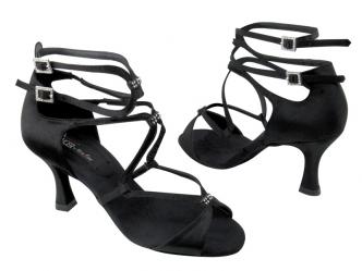 dansschoenen zwart satijn  